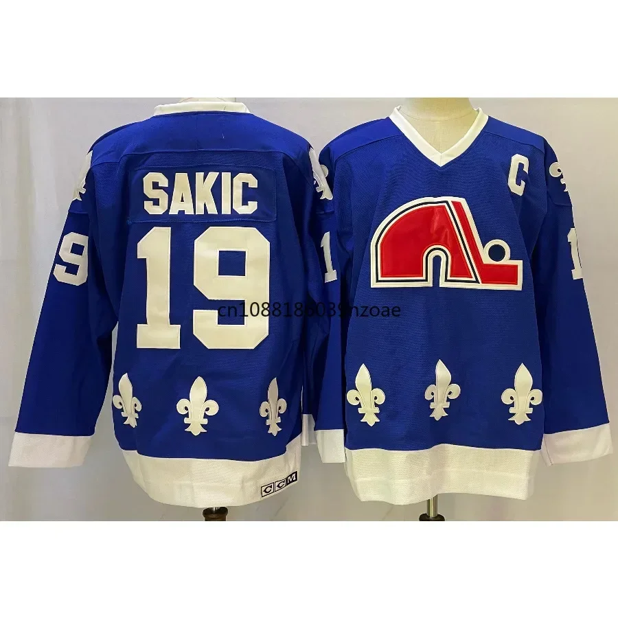 Joe Sakic Jersey 19 Quebec Ice Hockey Jersey Retro Sport Sweater Old Team Stitched Letters Numbers Top Quality More Color S-XXXL