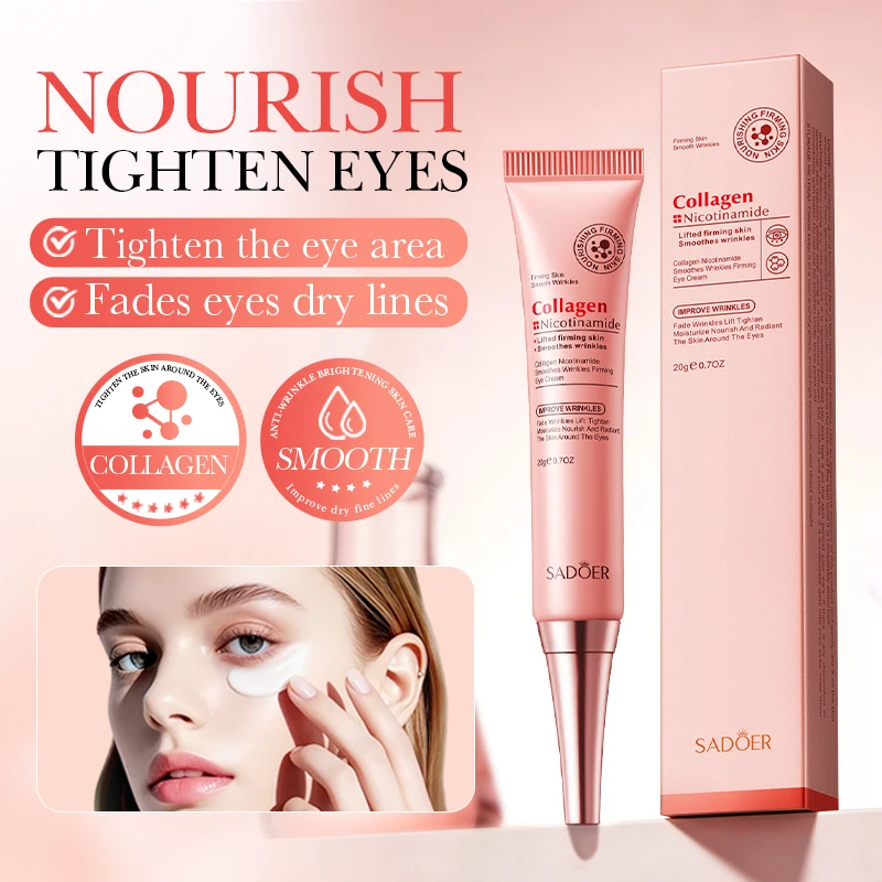 

SADOER Niacinamide Eye Cream, collagen hydrating, refreshing and non-sticky, firming skin, anti-wrinkles and anti-dark circles