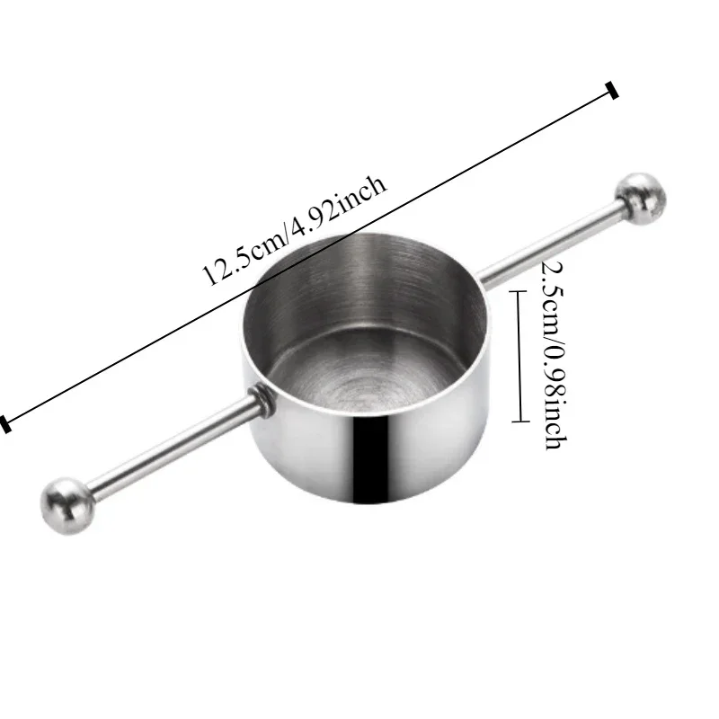 1pc Stainless Steel Double Bead Measuring Cup, Syrup, Liquor, and Blending Accessories Measuring Tool