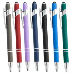 2Pcs 1.0 Nib Refill Replaceable Ballpoint Pen with Clip Grip Metal Aluminum Rod Black Ink Writing Pen Office Supplies