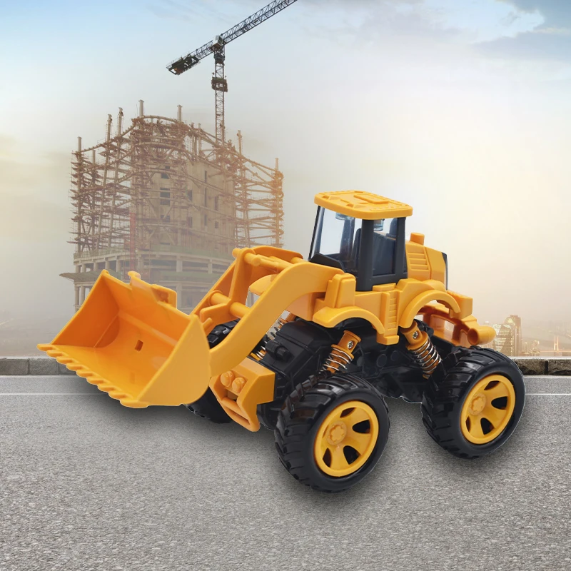 Inertial hand push construction vehicle, dump truck, excavator, bulldozer, road roller, model, boy, child, parent-child toy