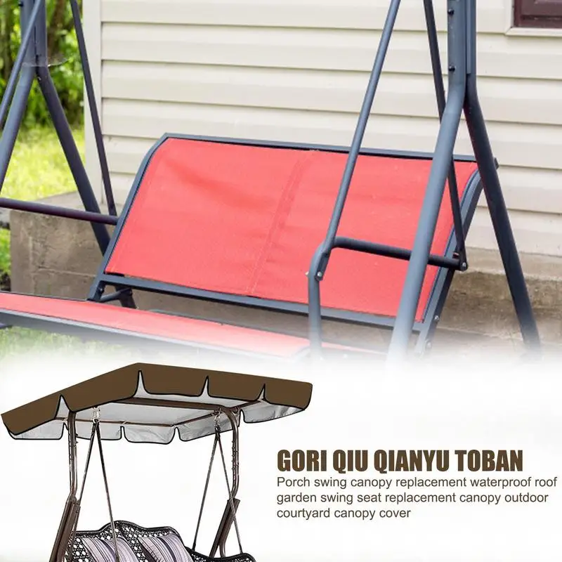 Outdoor Garden Swing Canopy Replacement Waterproof Windproof Rain-Proof Anti-UV Heavy Duty Rip Proof Garden Hammock Top Cover