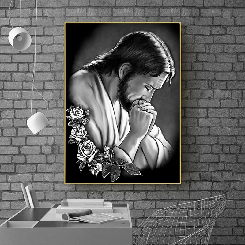 Pintura de diamantes 5D de Jesús, bordado religioso, mosaico de diamantes de imitación completo, decoración de pared cristiana, regalos de decoración del hogar