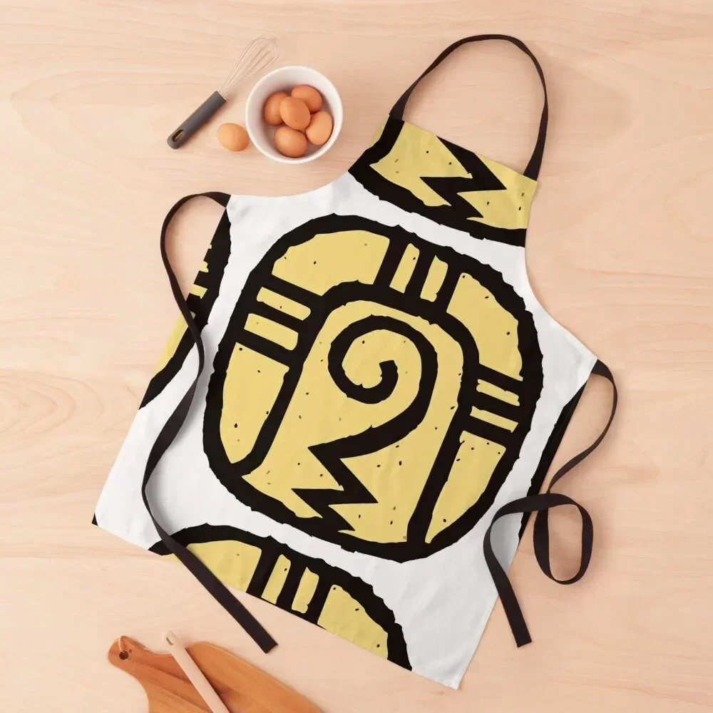 

16. YELLOW WARRIOR "CIB". 16th Kin or Solar Seal of the Mayan Calendar. Apron Waiter Uniforms christmas kitchen woman Apron