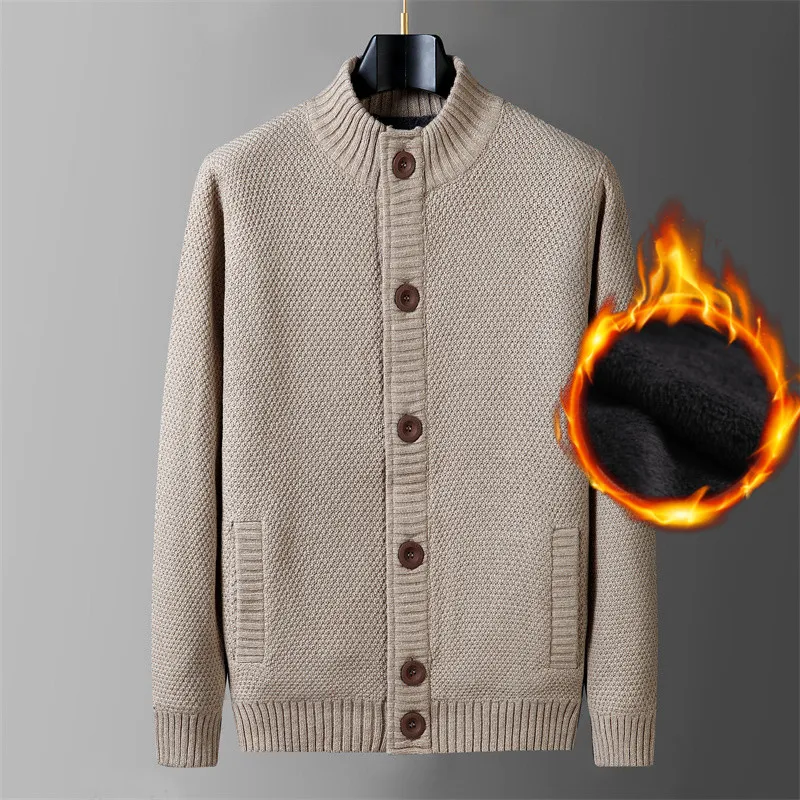 In pile caldo cardigan in cotone uomo maglione pulsante inverno addensare maglioni soprabito casual bianco rosso giacca da uomo 2022 abbigliamento