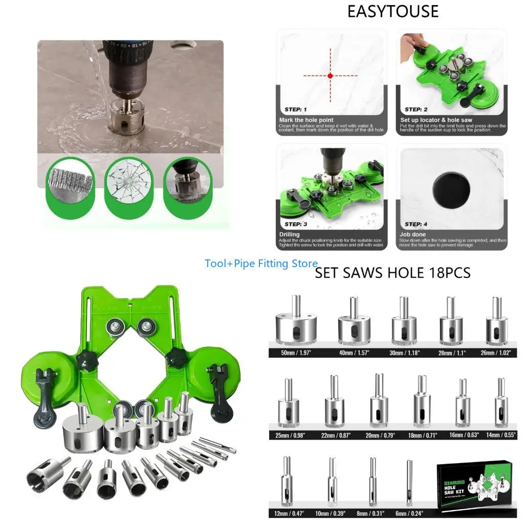 

F92B Steel Hole Maker With Vacuum Base For Accurate Tile Drilling