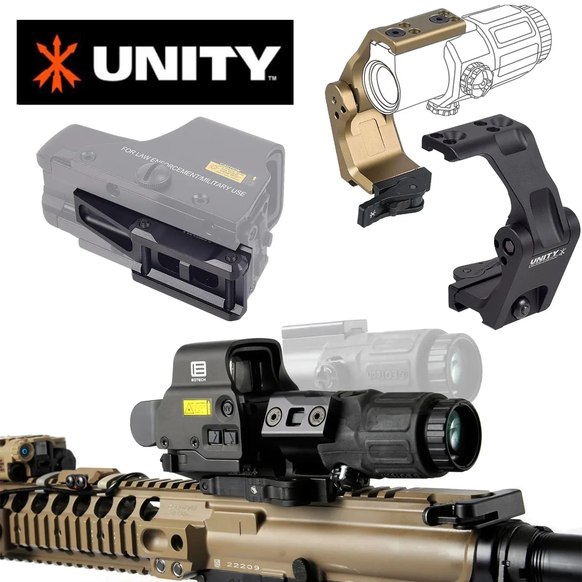 

UNITY Fast FTC Mount Optic Riser Scope Mount For Eotech 551 552 553 558 Holographic Sight G33 G43 Magnifier T01 T02 Riflescope