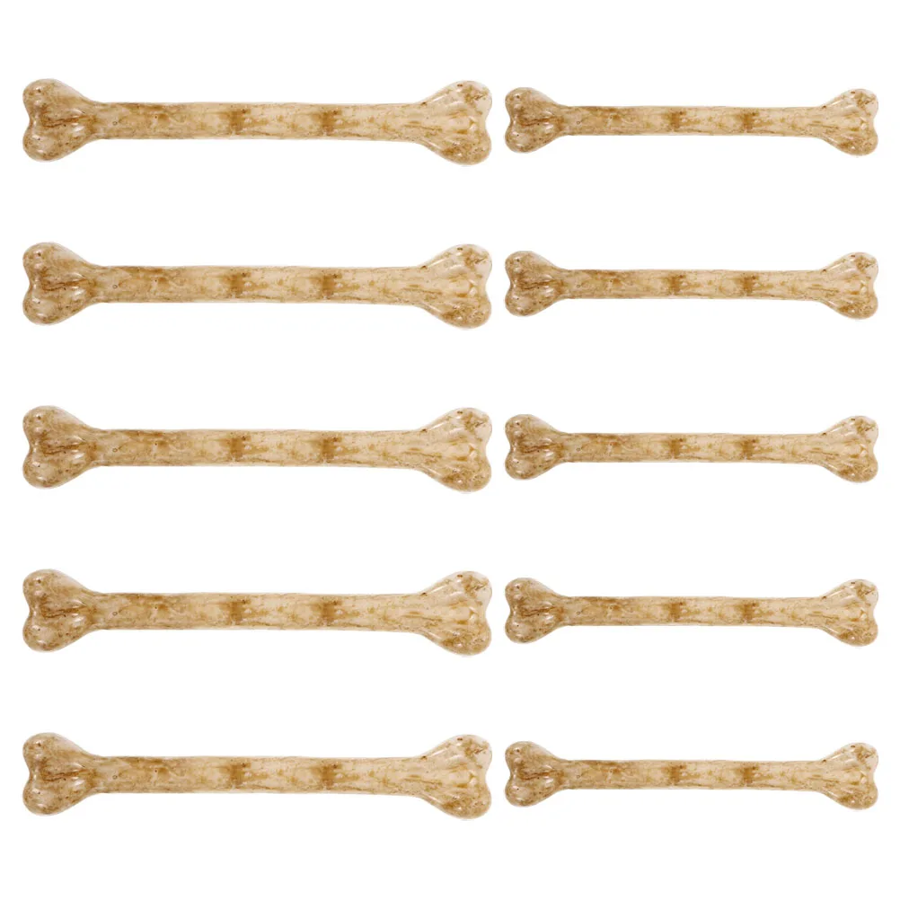 

10 Pcs Simulated Bone Decorations for Crafts Halloween Small Components Plastic Mini Bones with Hole Easy to Thread