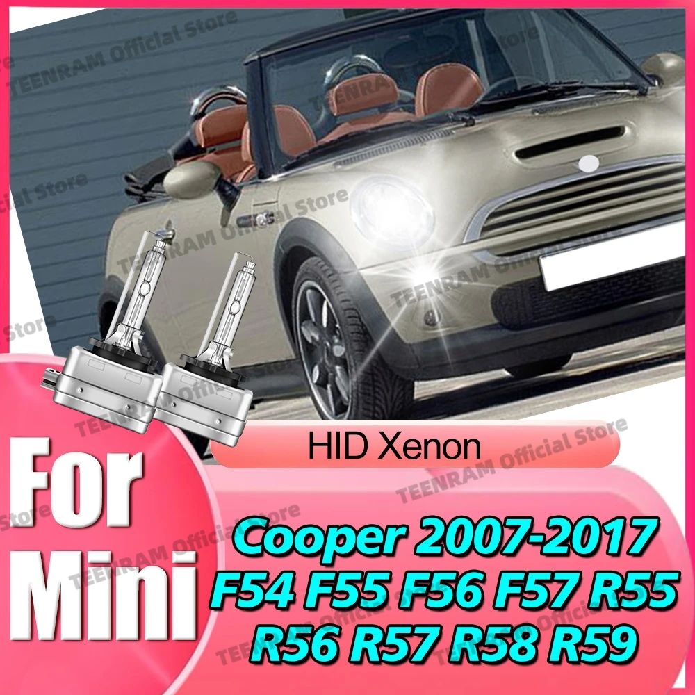 2x For Mini Cooper 2007-2017 F54 F55 F56 F57 R55 R56 R57 R58 R59 HID Xenon Headlight Head Lamps D1S D1 Bulb 6000K 8000K 10000K
