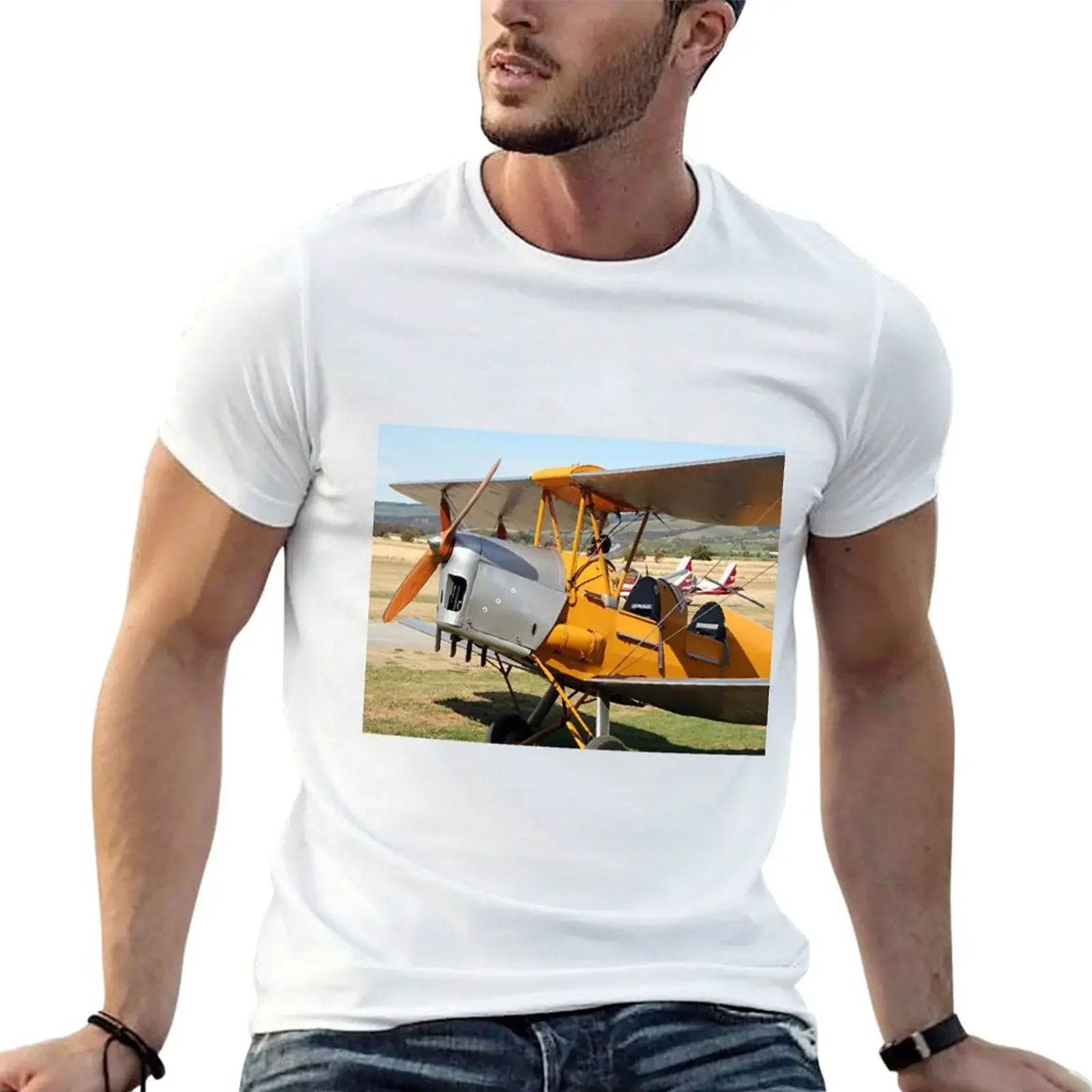 Tiger Moth biplane aircraft T-Shirt boys whites plus size clothes graphic t shirts men t shirts high quality