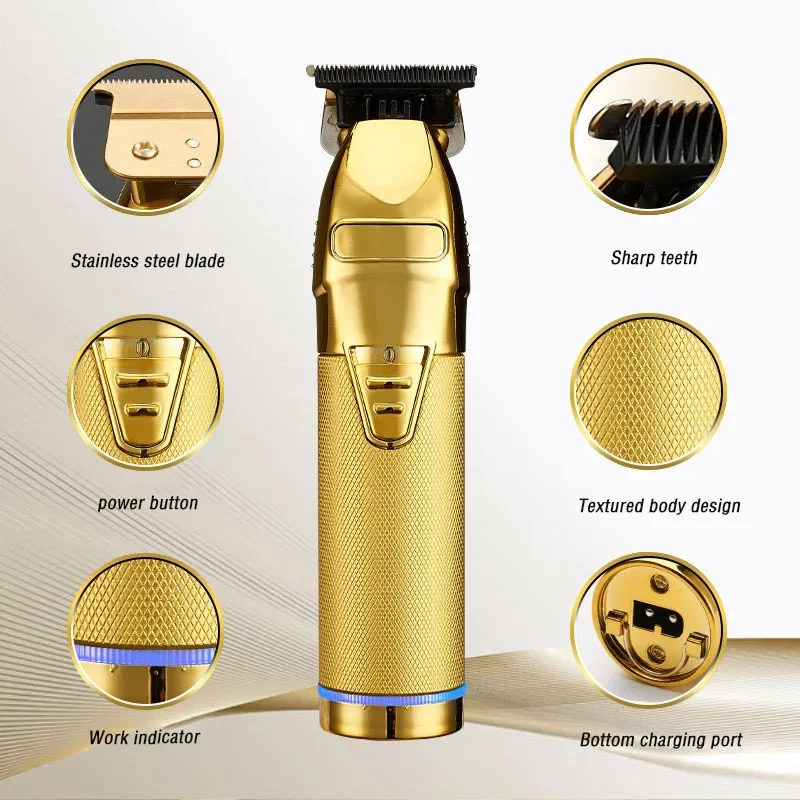 WAIKIL Professional Men's Barber Charging Wireless Trimmer Large Capacity and Long Range Electric Pusher Beard Trimmer