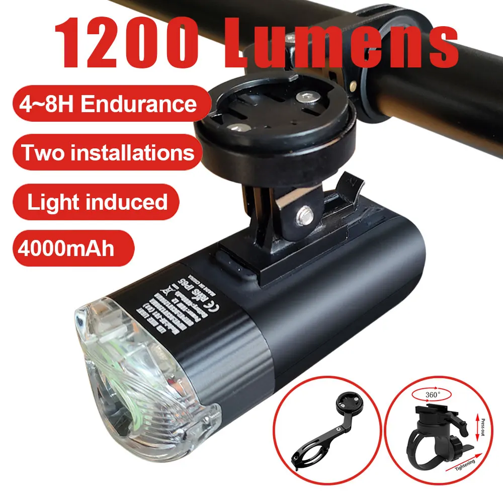 

BIKEONO Bike Front Light Road Bicycle Light Tail1200LM Cycling Headlight LED 4000mAh Flashlight MTB Lamp Lantern Accessories