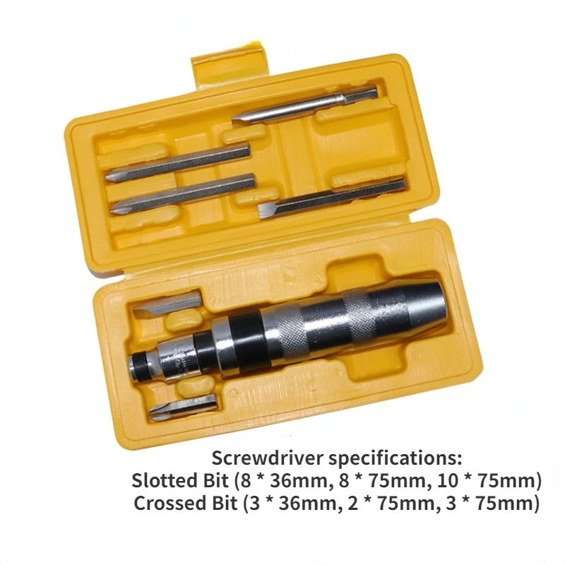 Impact Screwdriver Set Heavy Duty Shock Screw Driver Chisel Bits Tools Kit Flat Screw Extractor Remover