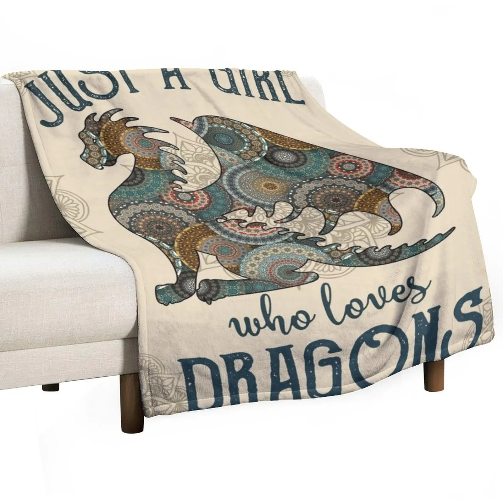 Just A Girl Who Loves Dragons Throw Blanket Thins for babies Summer wednesday Single Blankets For Sofas Blankets
