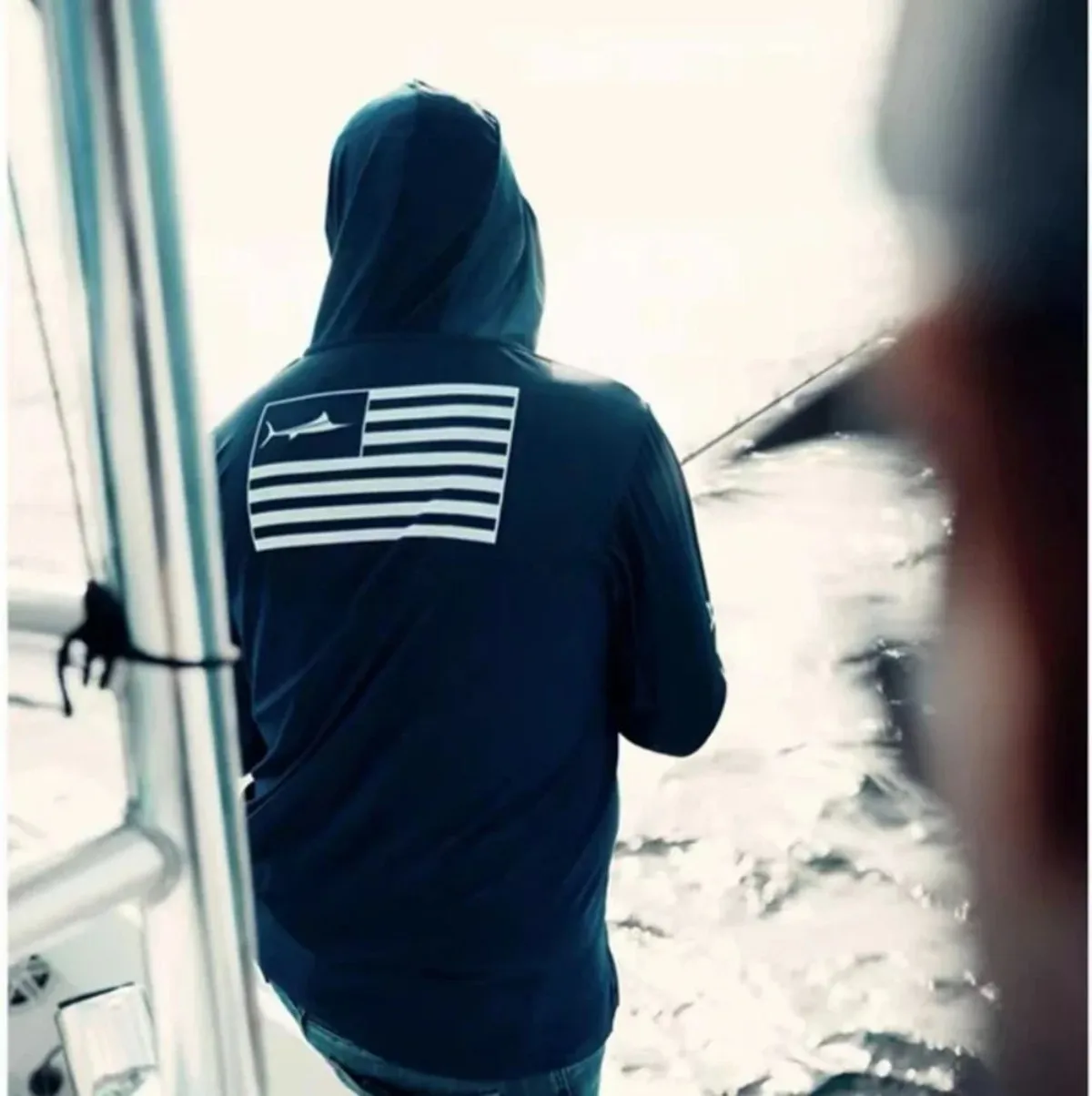 American men's summer personalized fish stripe print soft breathable fishing suit long sleeved T-shirt outdoor casual top image 2