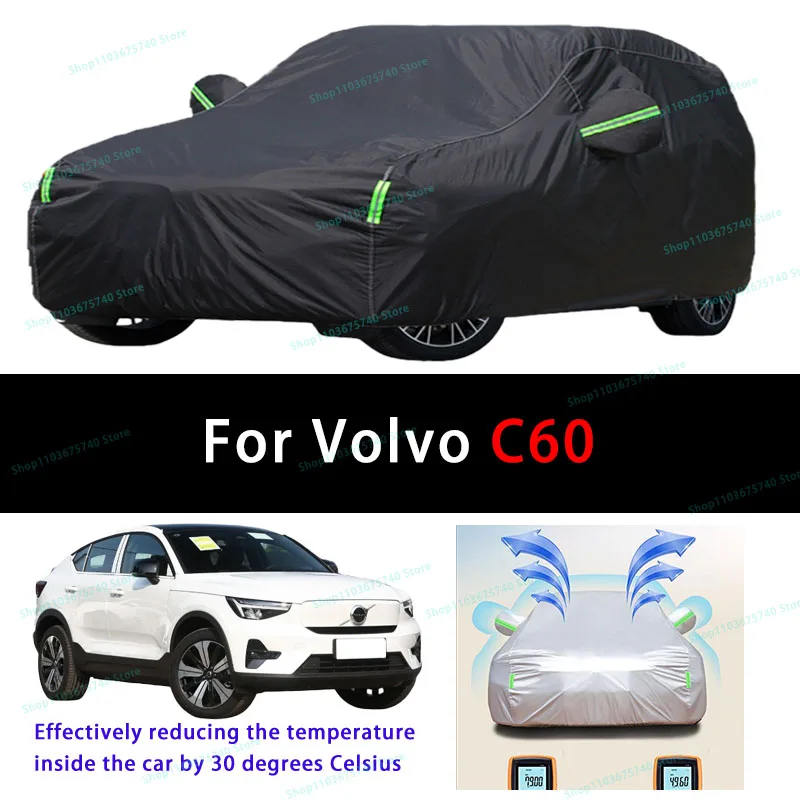 

For Volvo C60 Summer Full Car Covers Outdoor Sun uv Protection Dust Cooling Protective Auto Protective Cover