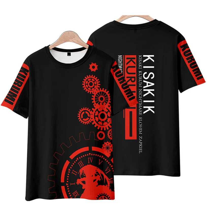 3D Printed  Anime Date A Live Girl Tokisaki Kurumi Nightmare Men's T-shirt Short Sleeve T Shirt Harajuku Casual Man Clothes