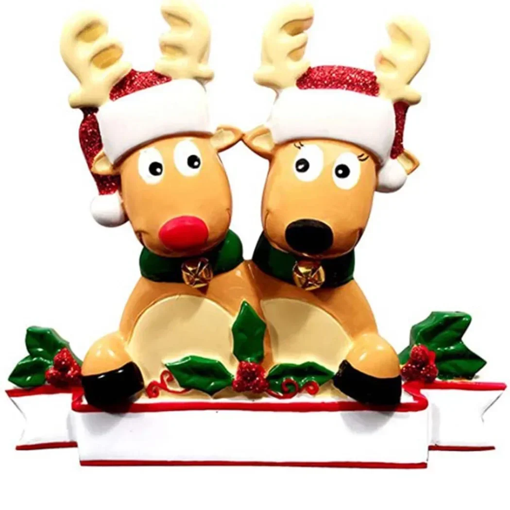 Elk Reindeer Family Christmas Decorations 2023 Xmas Tree Ornaments Fro Home Merry Party Diner Table Novelty Decor Supplies Pvc