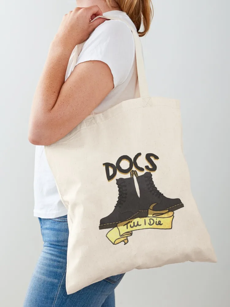 

Docs Till I Die Tote Bag Canvas stote bag eco bag folding tote university supermarket folding