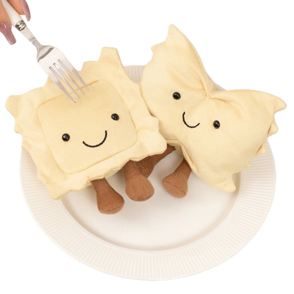 Cute Smiling Face Stuffed Dumpling Plush Toy Soft Plush Fabric Kids Toy Creative Food Shaped Home Decor Unique Gift for Friends