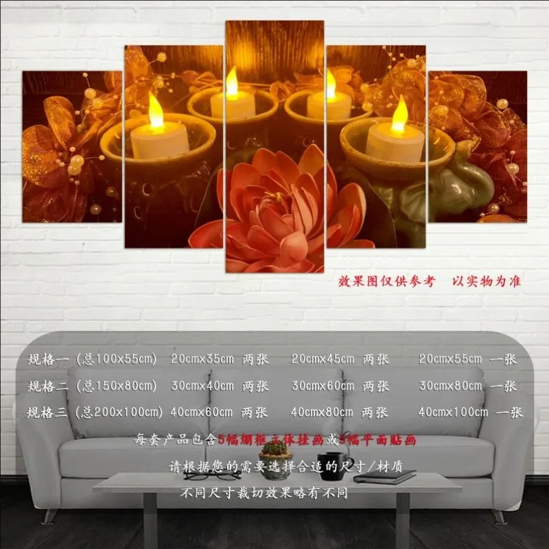 No Frame Canvas 5Pcs Spa Massage Beauty Store Asia Relax Wall Art Posters Pictures Paintings Home Decorations Room Decor
