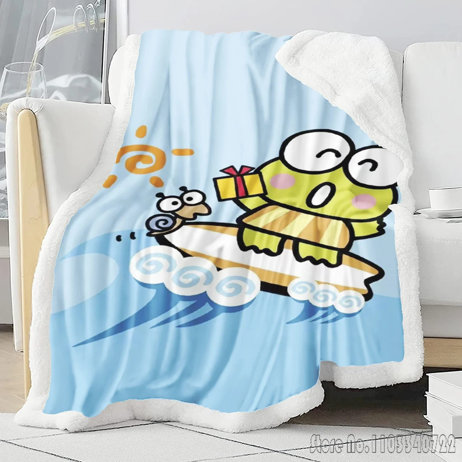 Sanrio Keroppi Flanellen Deken Huidvriendelijke Cartoon Gooi voor Slaapbank Decor Fleece Dutje Dekens Jongens Meisjes Kinderen Gift