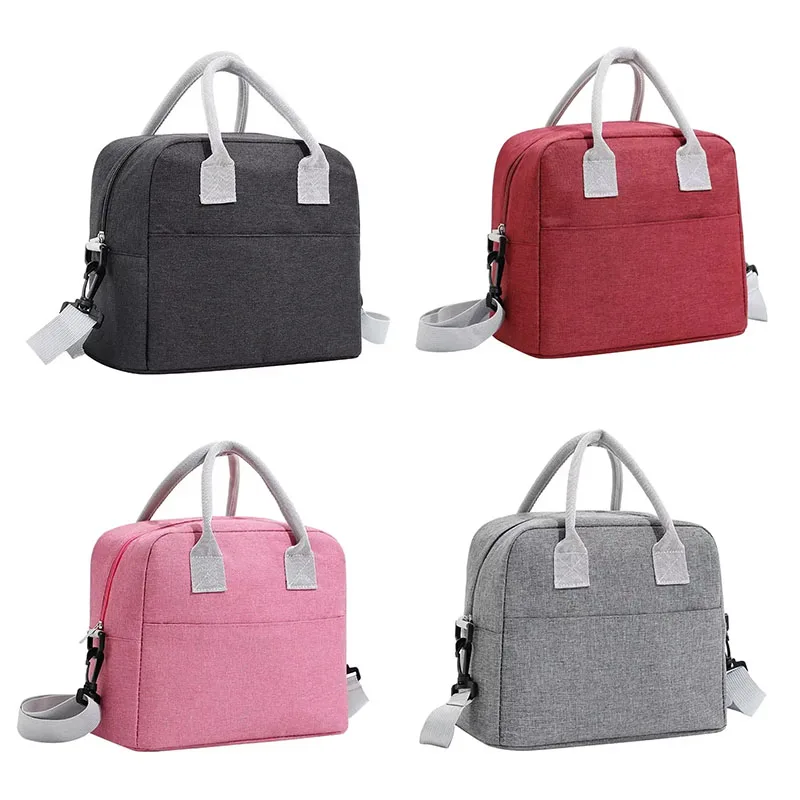 

New Cooler Tote Hangbag Canvas Thermal Portable Lunch Bag Picnic Insulated Box Food Travel Container Lunchbox Men Women Kids
