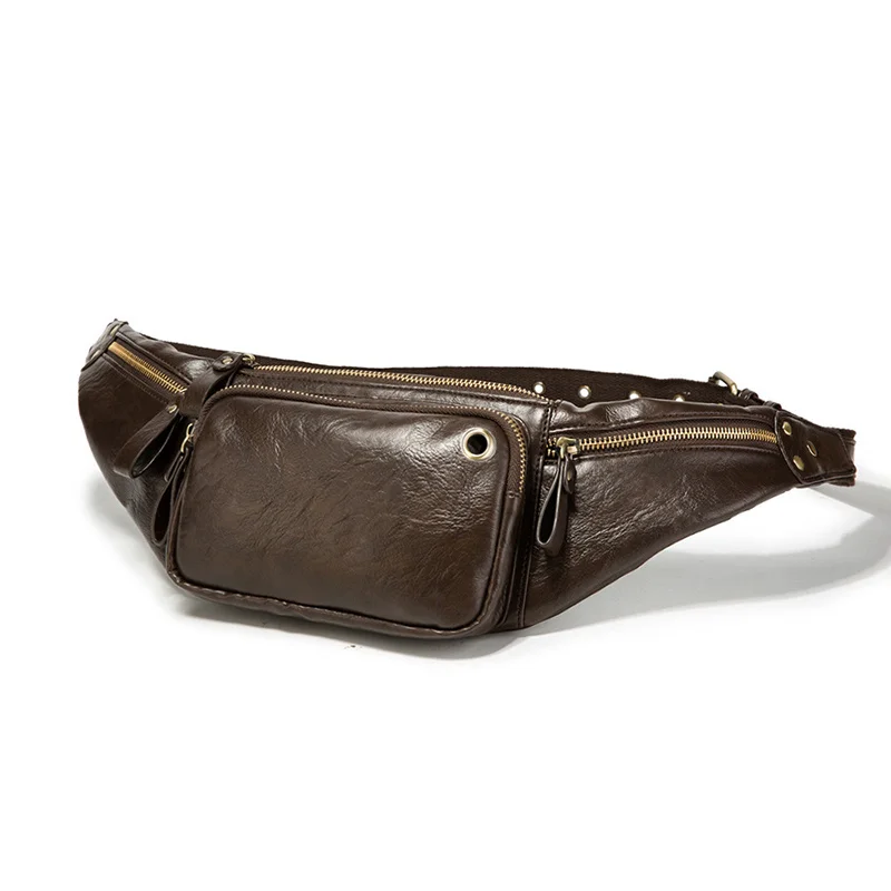 Sacs de taille en cuir PU unisexe, sacs à fermeture éclair, ceinture décontractée, sac banane, sac de poitrine, créateur masculin, bandoulière, mode, nouveau, 2024