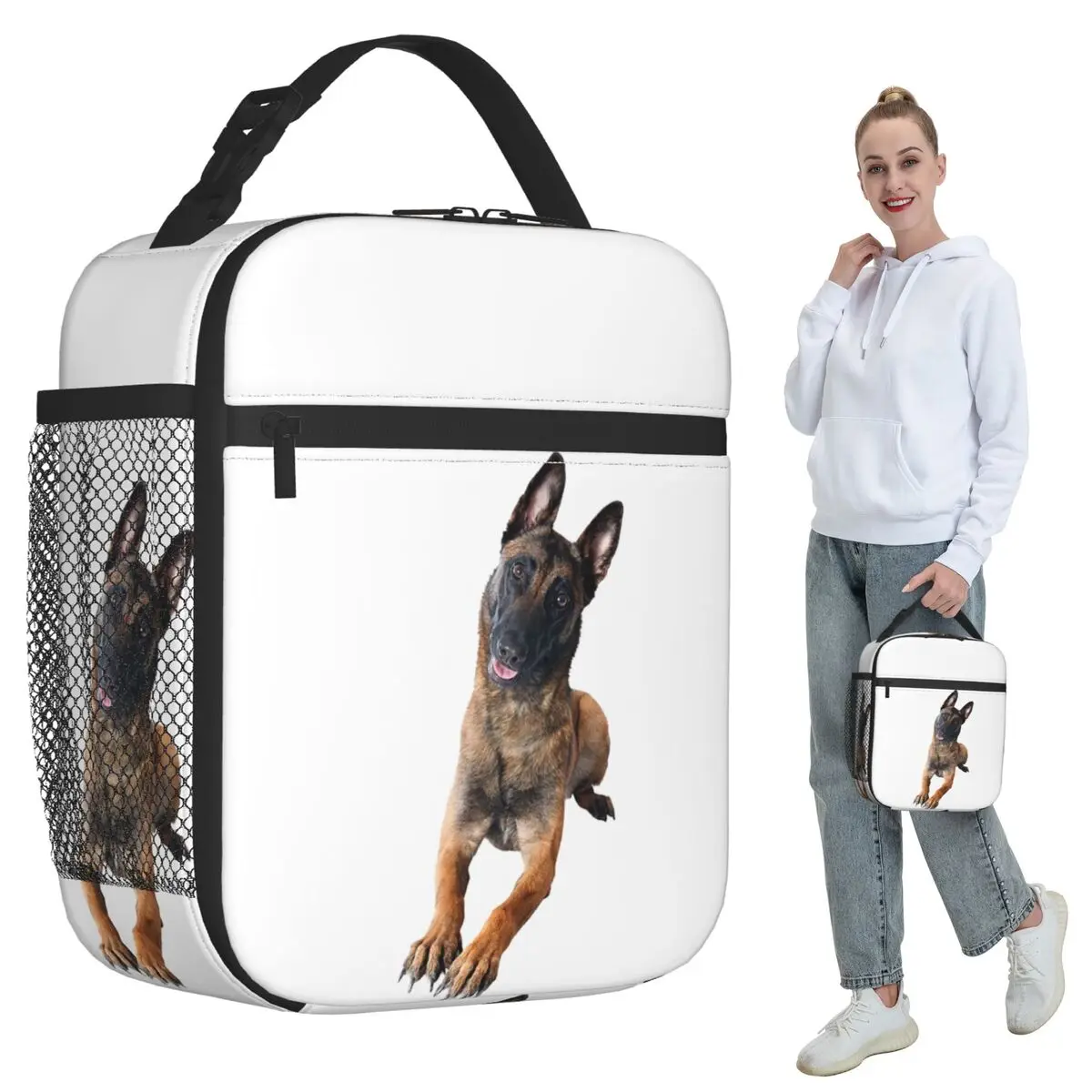 Belgian Shepherd Dog Malinois Insulated Lunch Bag for Kids School Cooler Thermal Food Box Tote Portable Lunch Boxes Container