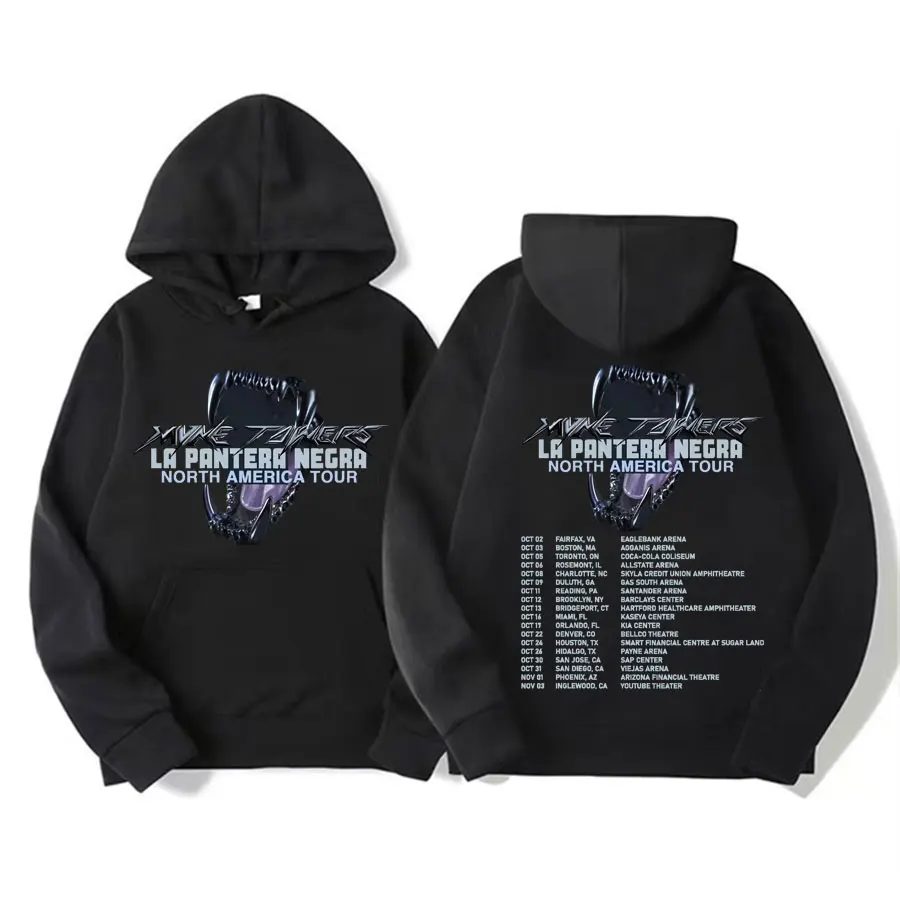 

Rapper Myke Towers Hoodie La Pantera Negra New Album North America Tour Sweatshirt Men Fashion Hip Hop Gothic Hoodies Streetwear