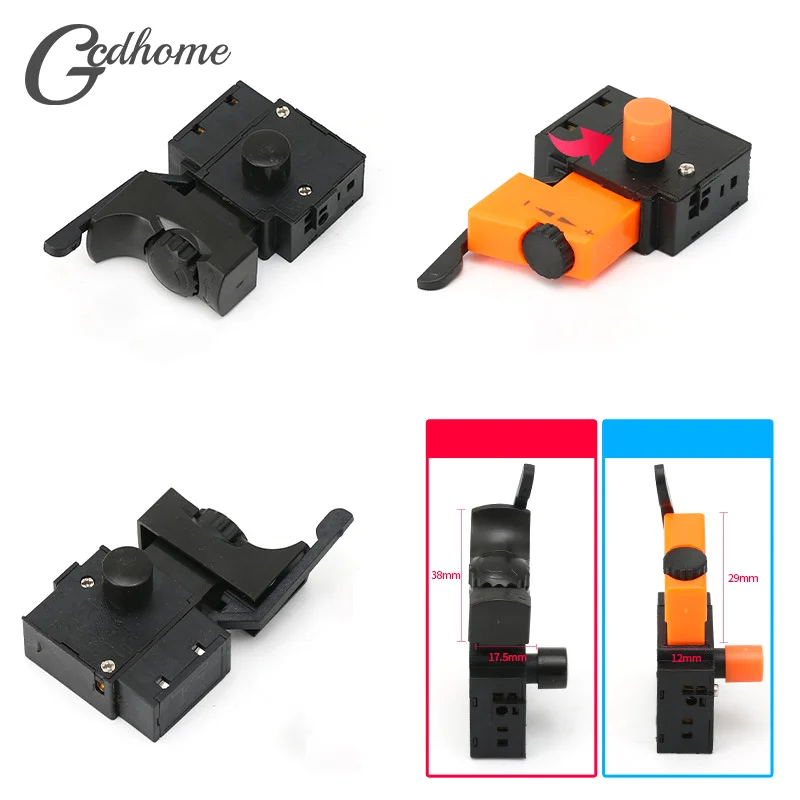 AC 12V/50A Adjustable Speed Control Electric Drill Trigger Switch Lock On Power Hand Drill Trigger Switches Power Tool