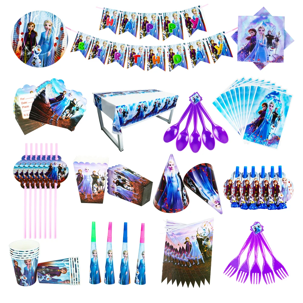 

Disney Frozen balloon Kids Girls Favor Birthday Pack Event Party Decoration Baby Shower Disposable Tableware Supplies