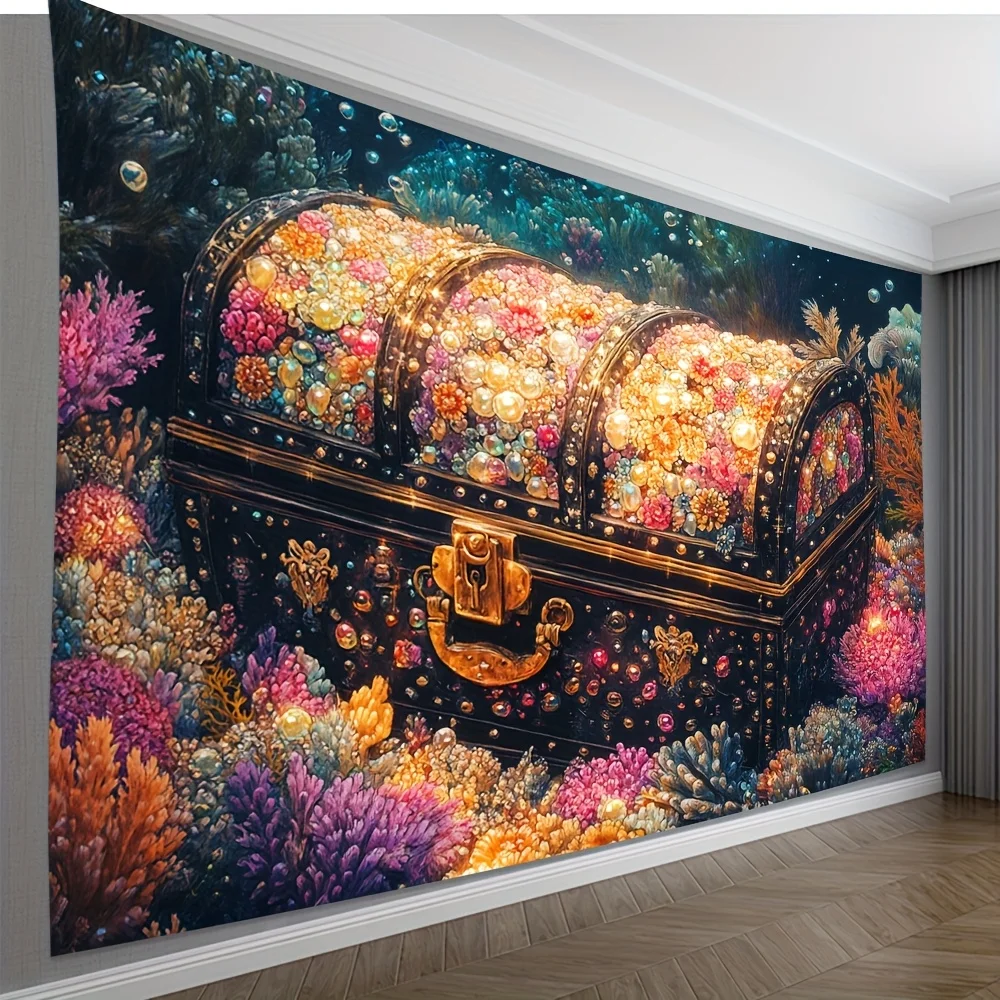 Marine creatures surround Digital printing polyester wall hanging tapestry decorative Living room bedrooms background gift