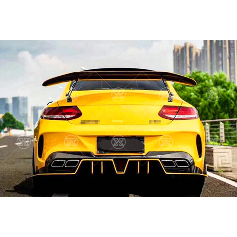 

Для Mercedes-Benz C-класса W205 C43 C63 AMG 2015-2021: карбоновый спойлер на крышку багажника, заднее антикрыло, диффузор, сплиттер