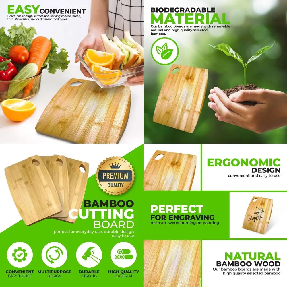 

Набор из 12 бамбуковых разделочных досок — прямоугольные 12x9 для персонализированной гравировки, оптовая продажа простых досок