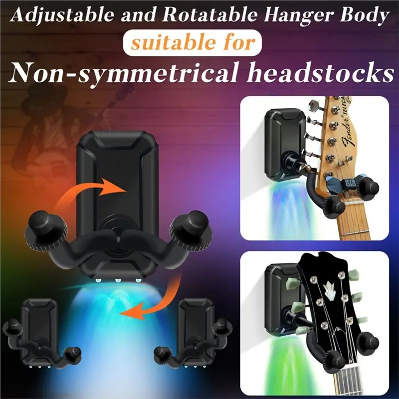 Best-LED Guitar Wall Mount Hanger RGB Guitar Hook For Home Studios, Bedroom Setups, Music Rooms, And Guitarist Decor