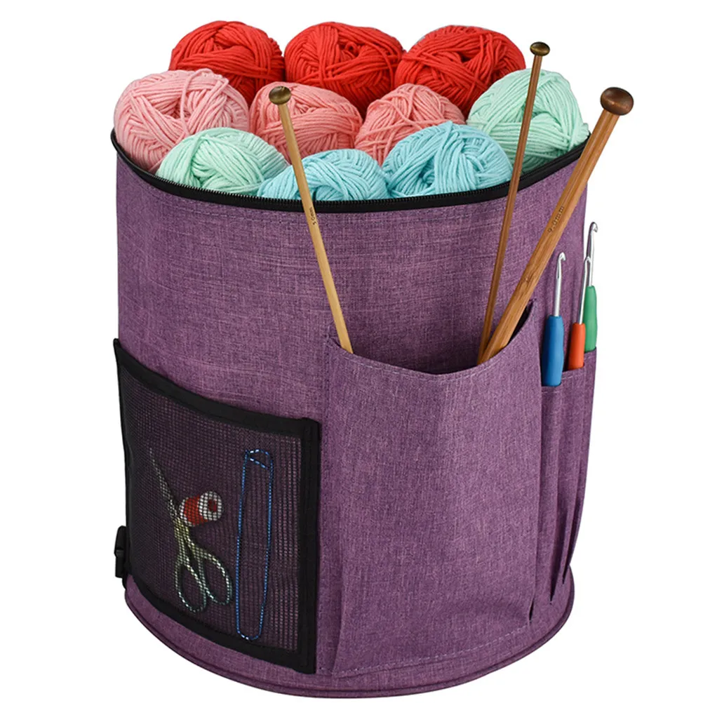 

1Pcs Wool Yarn Storage Bag Portable Oxford Cloth Durable Knitting Tool Organizer Large Capacity Craft Tote Wool Storage Bag