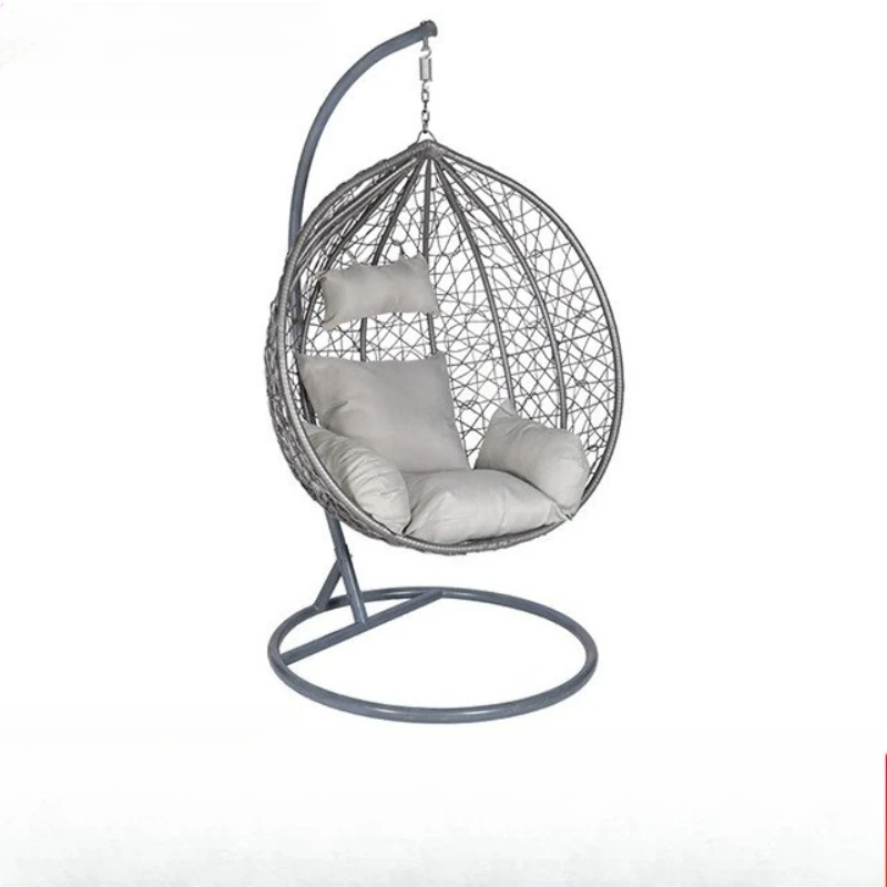 

Single shun weaving outdoor balcony rattan rocking chair hanging basket chair, courtyard homestay leisure indoor swing crane