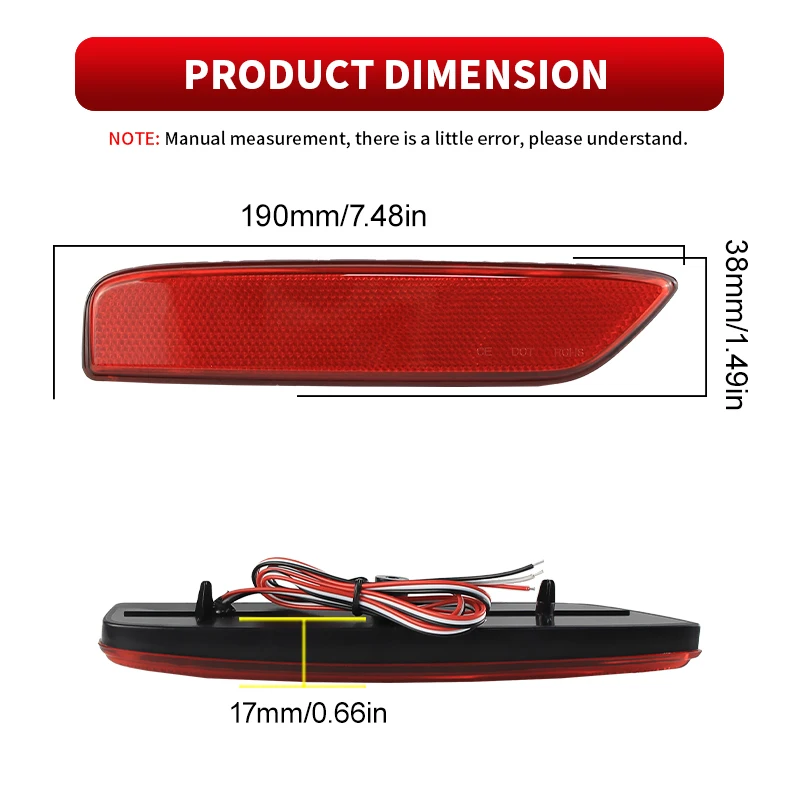 

Красные светодиодные стоп-сигналы заднего бампера для Mitsubishi Delica Mini Canbus Безобряные задние стоп-сигналы Светодиодные отражатели заднего бампера