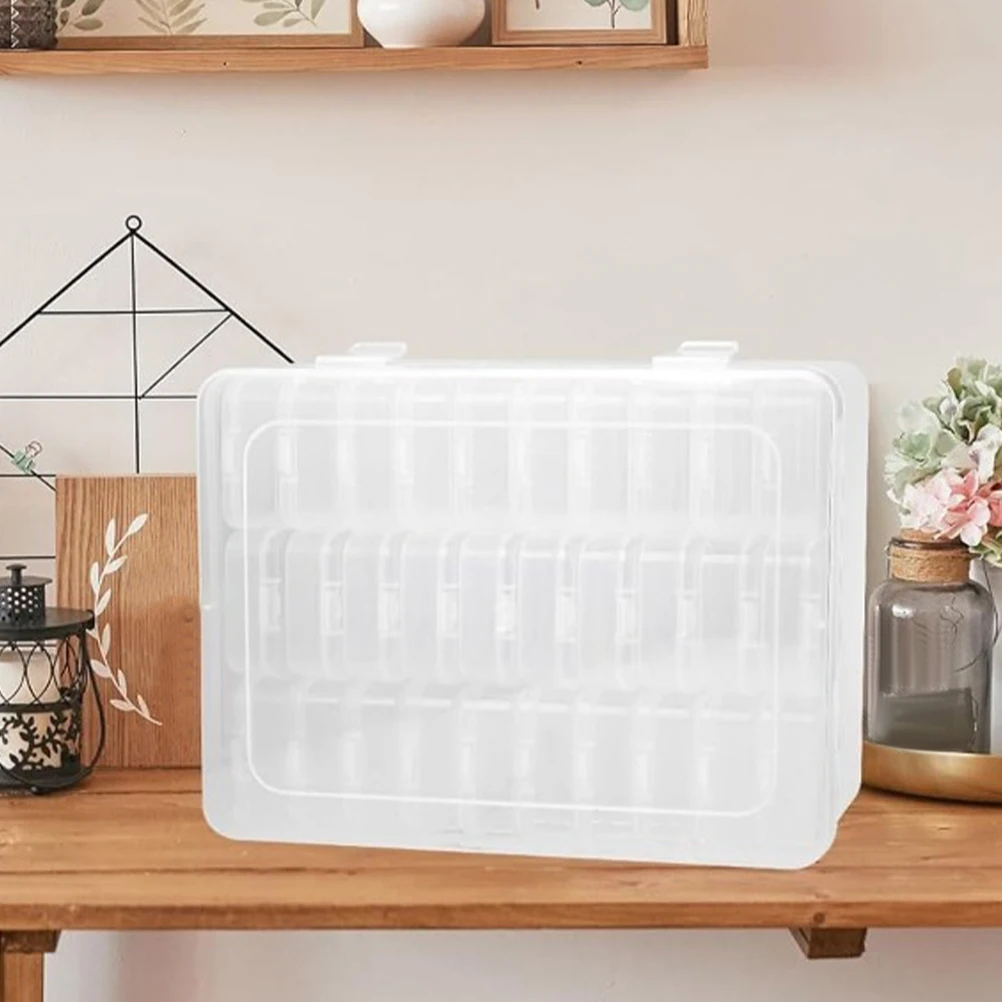 

2 Sets Transparent Small Square Storage Box Durable Plastic Organizer for Beads Jewelry Crafts Rings Coins Earphones Pins Hair