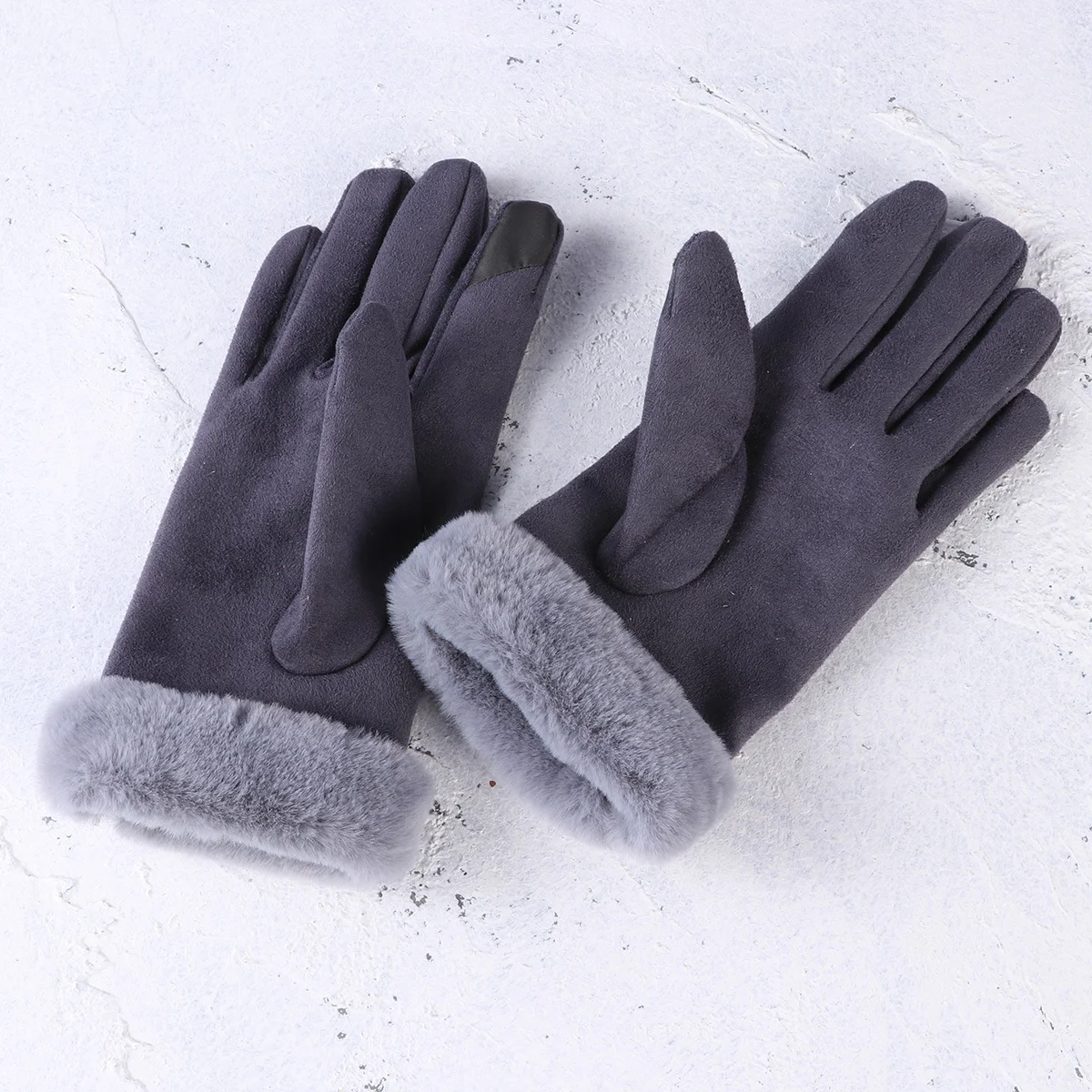 Women Touch Screen Warm Gloves Female Winter Outdoor Riding Gloves Ladies Cotton Gloves (082E-2 Grey)