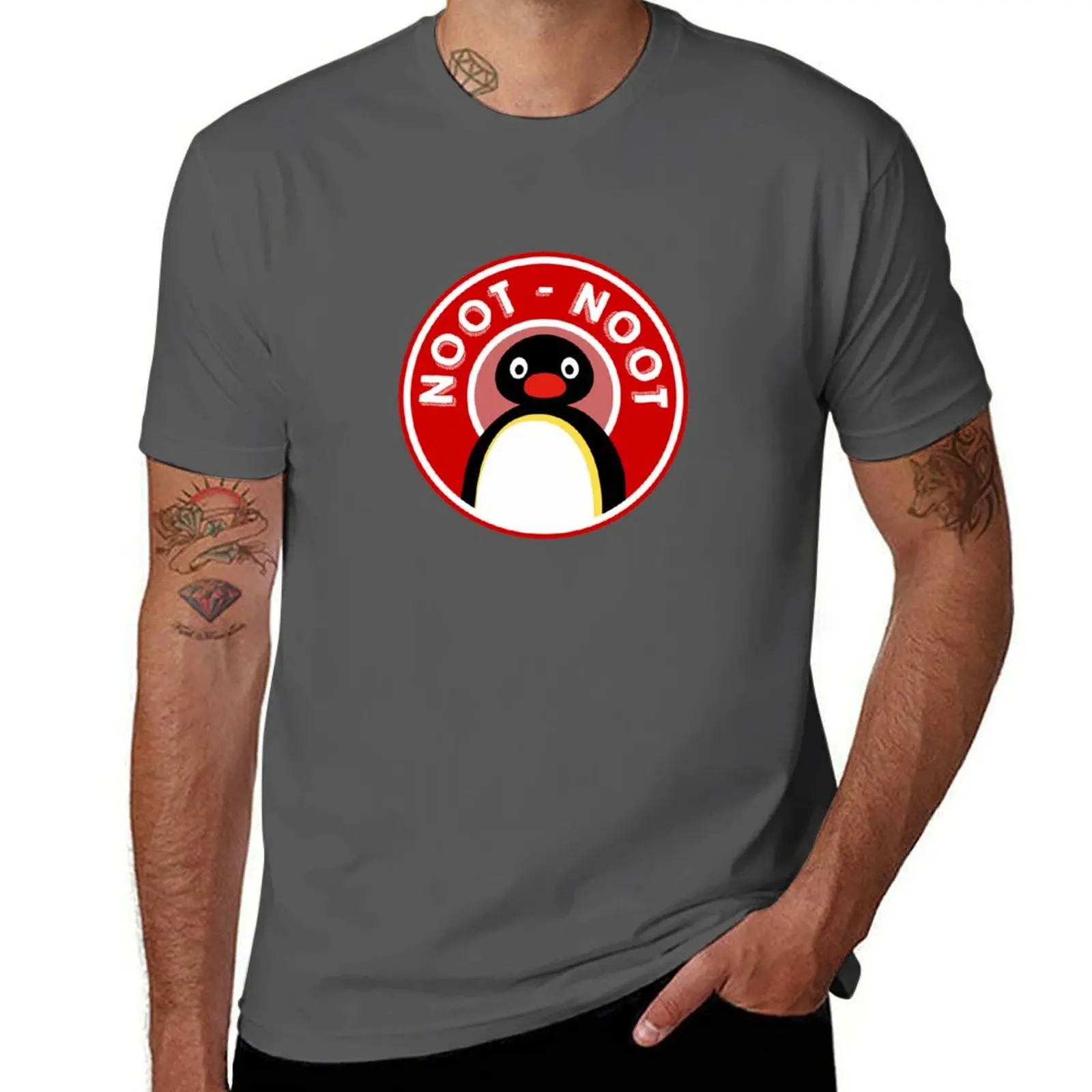 

Pingu / Noot Noot (Pingu the pengouin) - Red T-Shirt man graphic t shirt t shirts for man slim fit t shirt man luxury T-Shirt