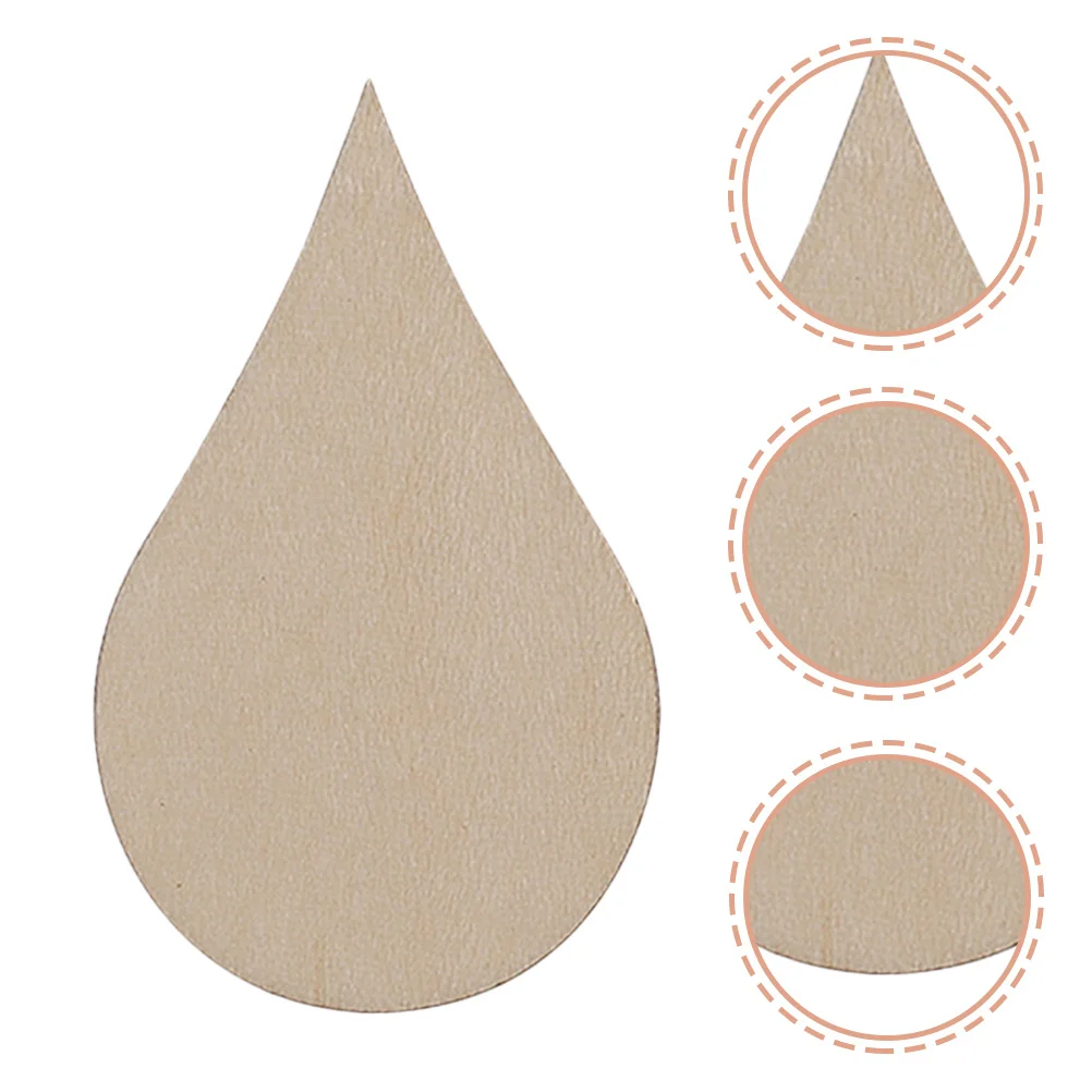 

200Pcs Water Drop Wood Cutouts DIY Wooden Blank Pieces for Handcrafts Party Decorations Home Interior Art Projects