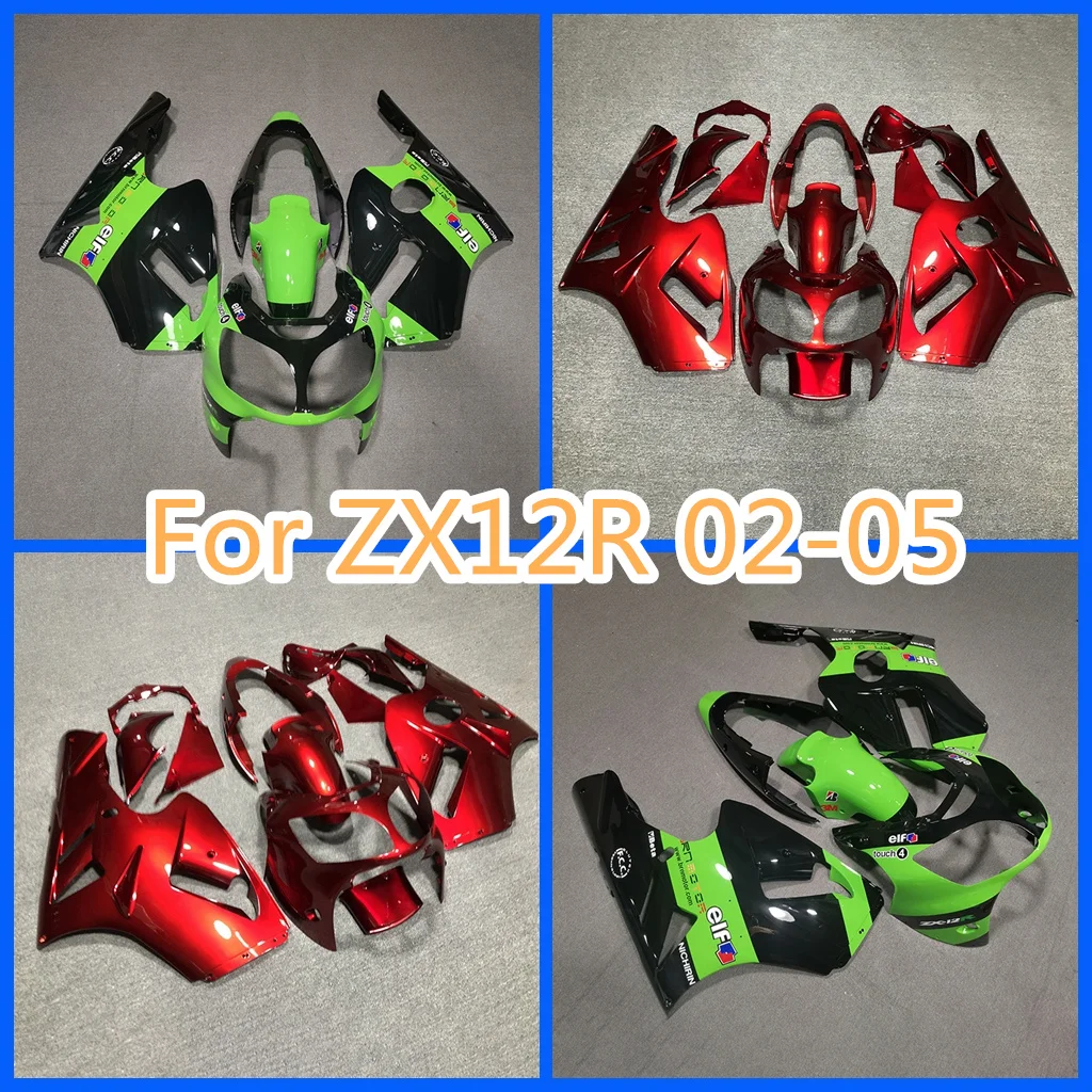 Motorcycle 100% Fit Fairing Set for Ninja 02 03 04 05 ZX12R ZX-12R 2002 2003 2004 2005 ZX 12R With Tank Cover Free Custom