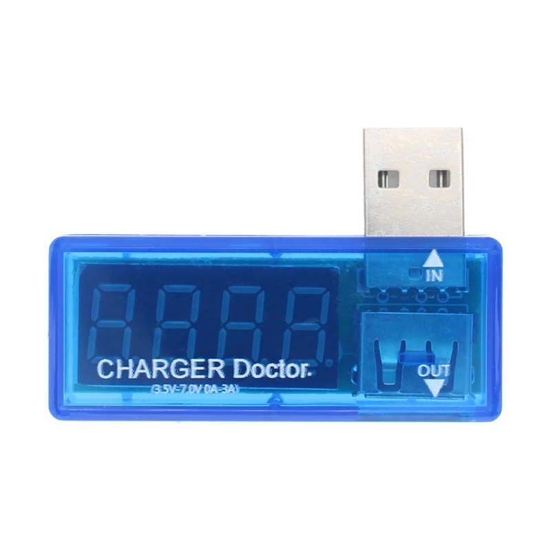 Digital USB Mobile Power charging current voltage Tester Meter Mini USB charger doctor voltmeter ammeter Turn transparent