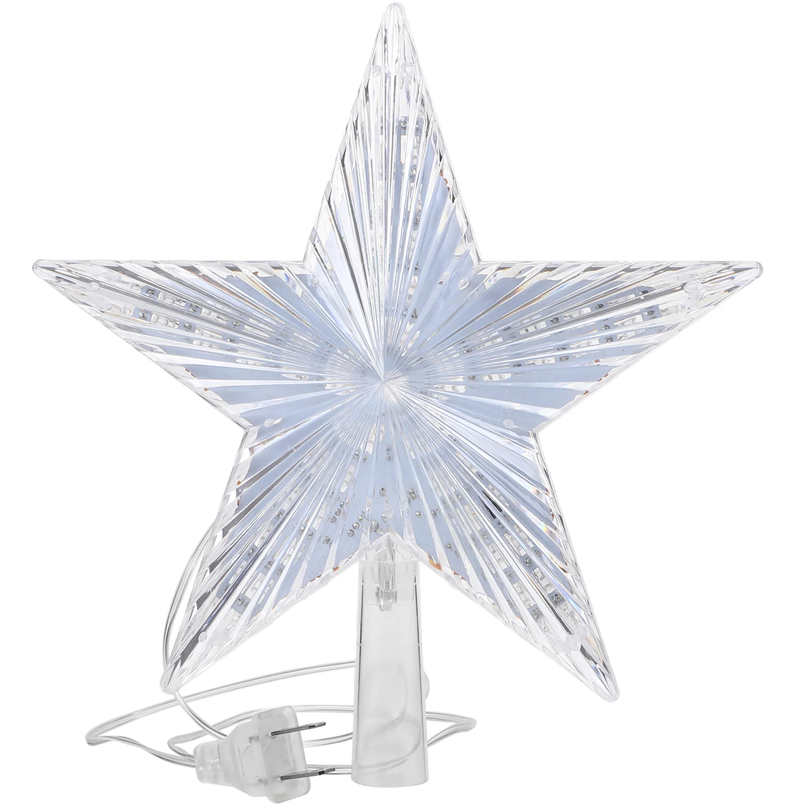 

Christmas Tree Star Topper Light LED Treetop Star Ornament Home Decoration with US Plug (Warm White)