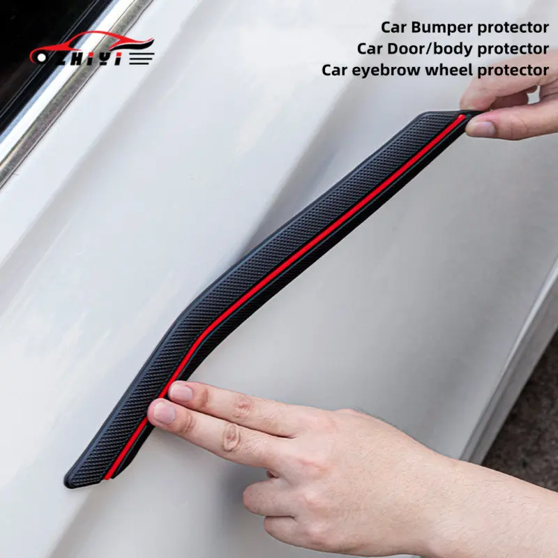 Car Door Bumper Strips Edge Guards Rubber Anti-scratch Anti-collision Decorative Stickers and Decals Front Rear Bumper Protector