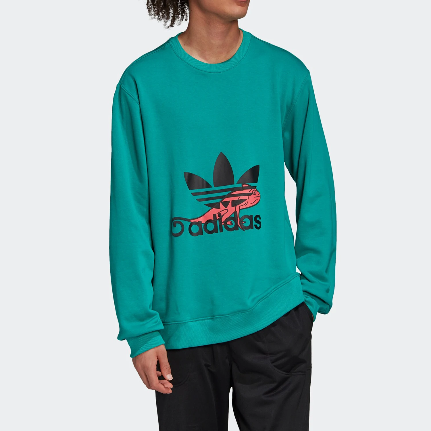 

Оригинальная мужская толстовка Adidas с круглым вырезом и логотипом клевера FM3702
