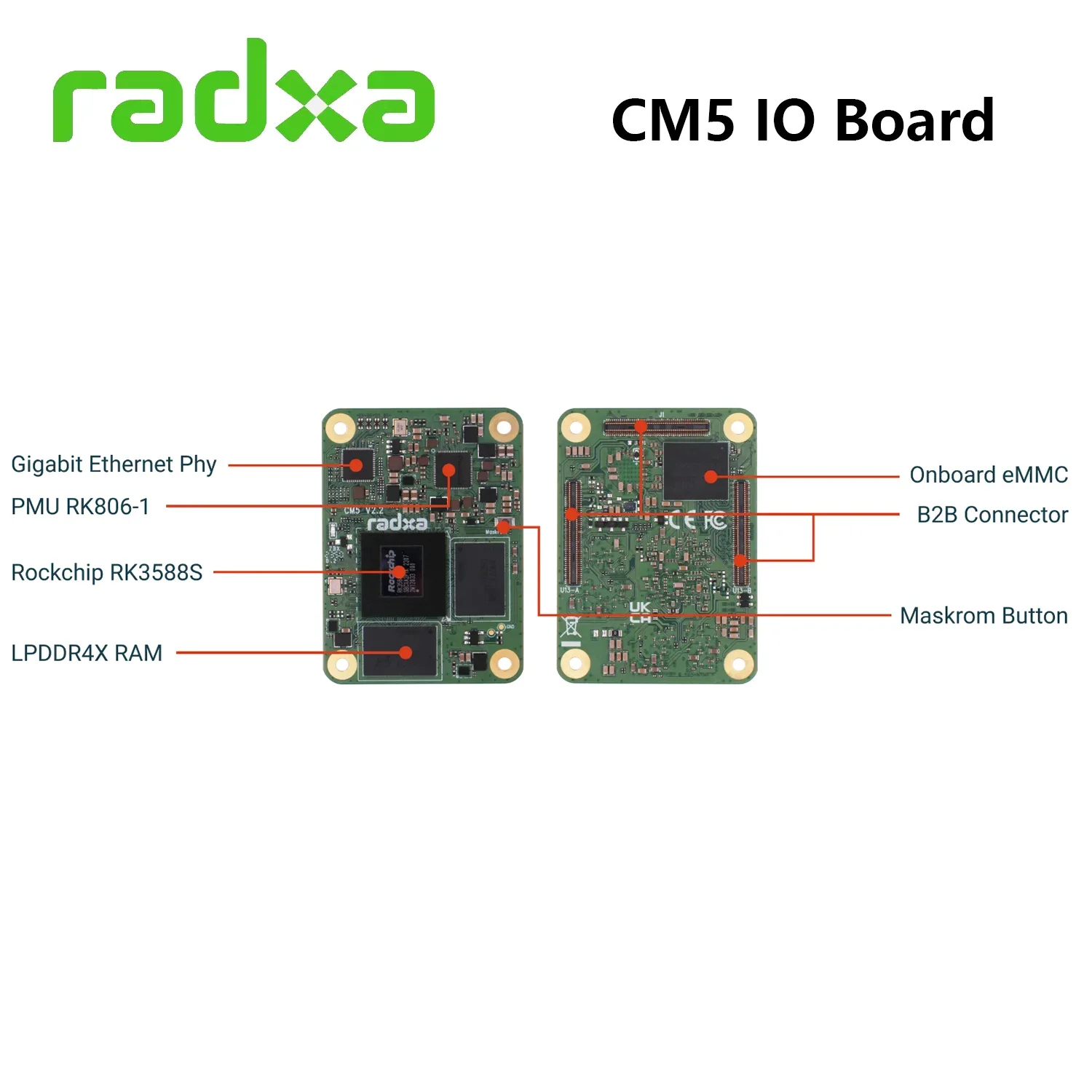 لوحة Radxa CM5 IO ، تحقق وظيفي سريع ، 3x100Pin للوحة تطوير Radxa CM5