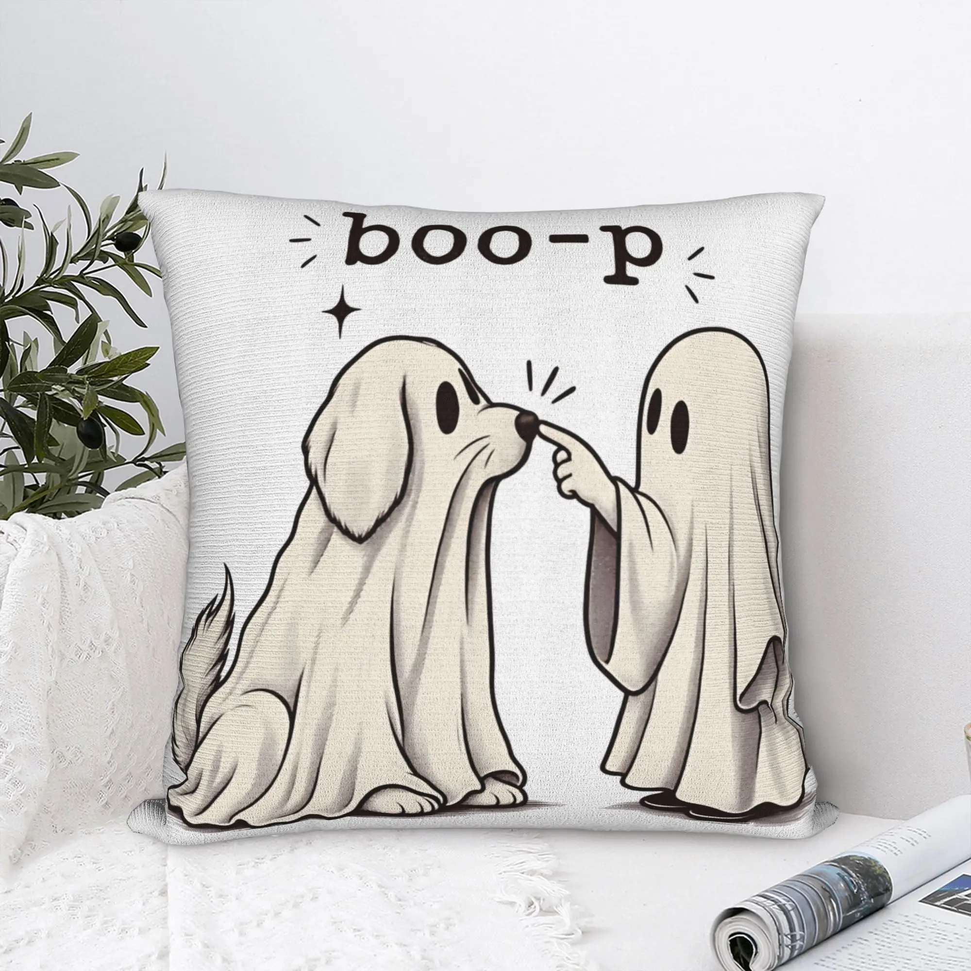 Ghost Dog Boo p Classic Pillow Cover  Novelty Pillow Case For Sofa Home Decor Design Pillowcases Gift